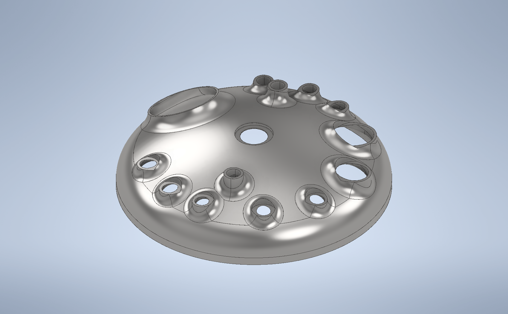 Swaged top dished end generated by the app